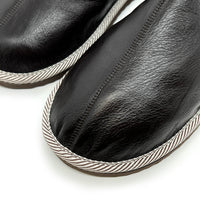 POLIN LIQUORICE LEATHER / Limited edition slippers