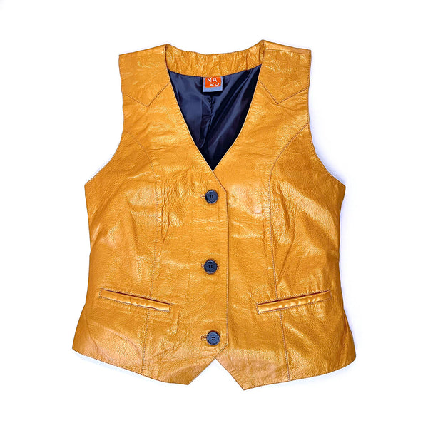 JEPKE Leather Waistcoat / Warm Yellow Gold