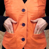 JEPKE Leather Waistcoat / Tangerine Sheen