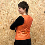 JEPKE Leather Waistcoat / Tangerine Sheen