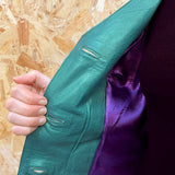 JEPKE Leather Waistcoat / Teal Sheen
