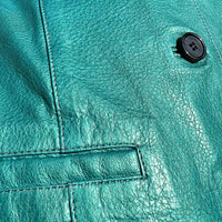 JEPKE Leather Waistcoat / Teal Sheen
