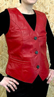 JEPKE Leather Waistcoat / Deep Red