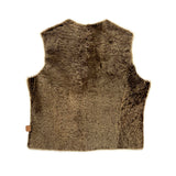 TAIGA Sheepskin Waistcoat - Cloudy Natural / Variegated dark brown