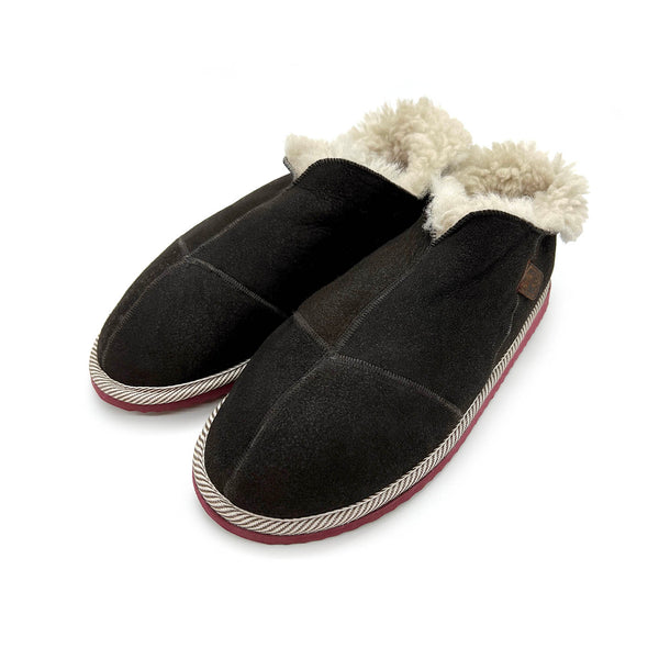 MERDANA SLATE SUEDE WITH BURGUNDY SOLES / Limited edition slippers