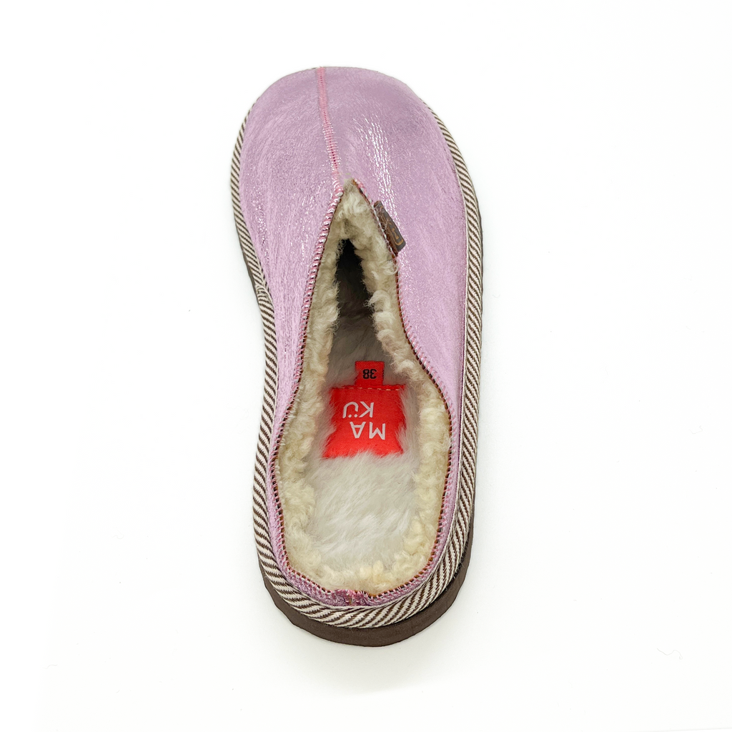 POLIN METALLIC CANDYFLOSS + NATURAL / Sheepskin slippers