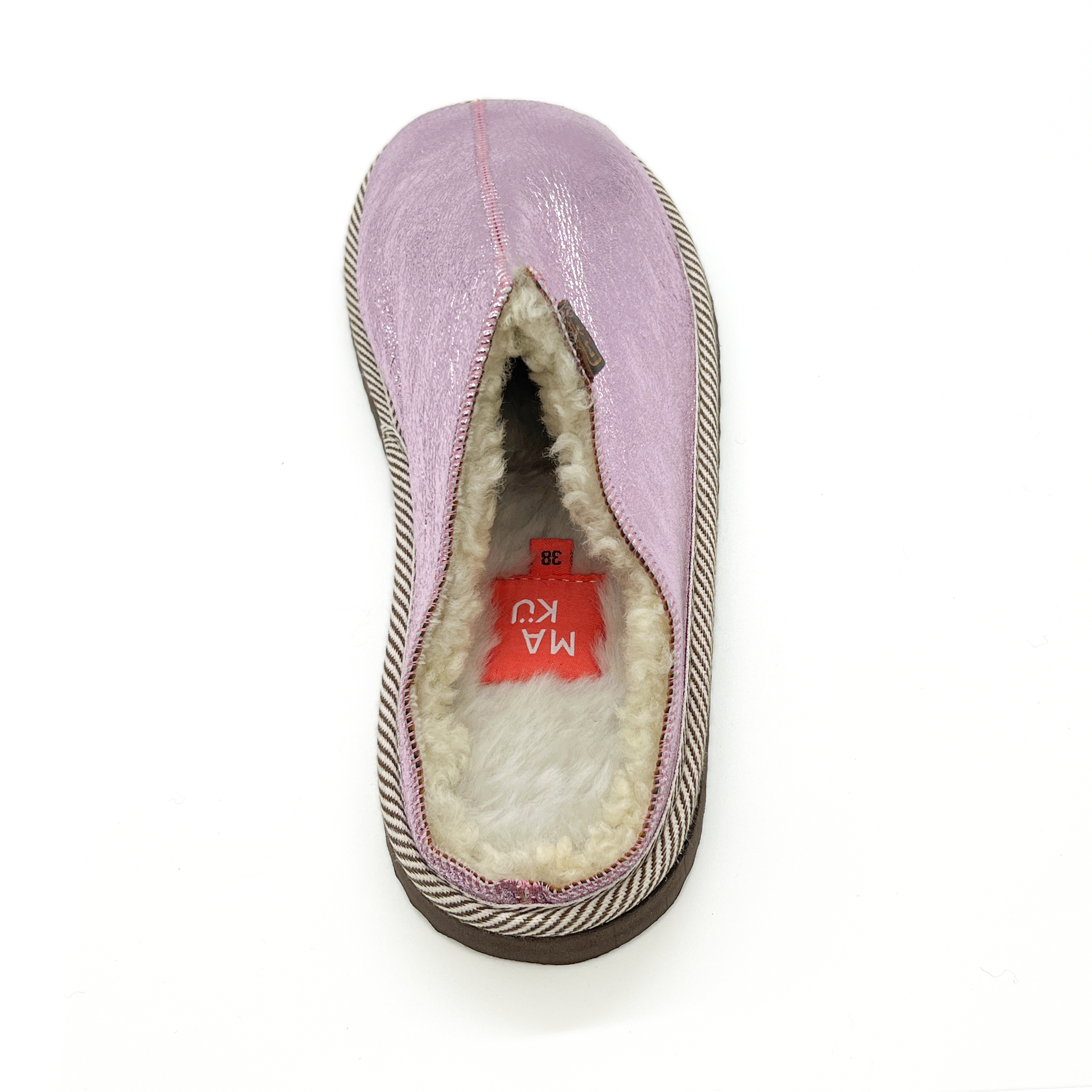 POLIN METALLIC CANDYFLOSS + NATURAL / Sheepskin slippers