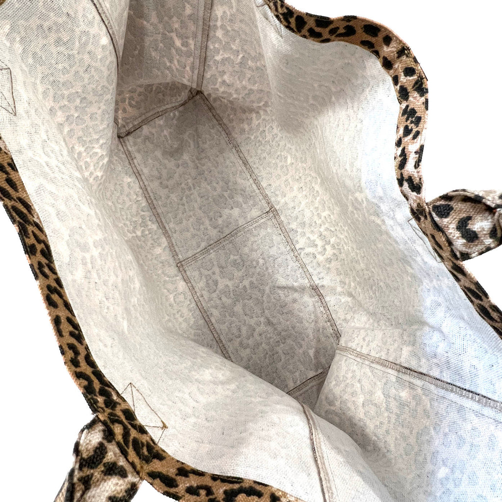 SHOPA CANVAS TOTE BAG / Large Leopard Print