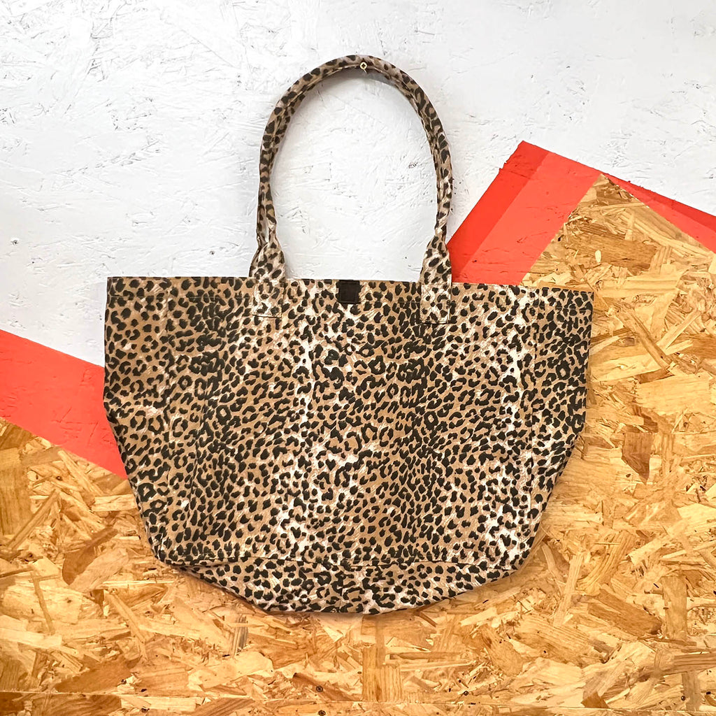 SHOPA CANVAS TOTE BAG / Large Leopard Print