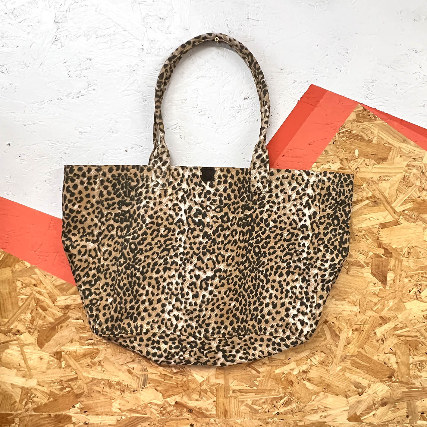 SHOPA CANVAS TOTE BAG / Large Leopard Print