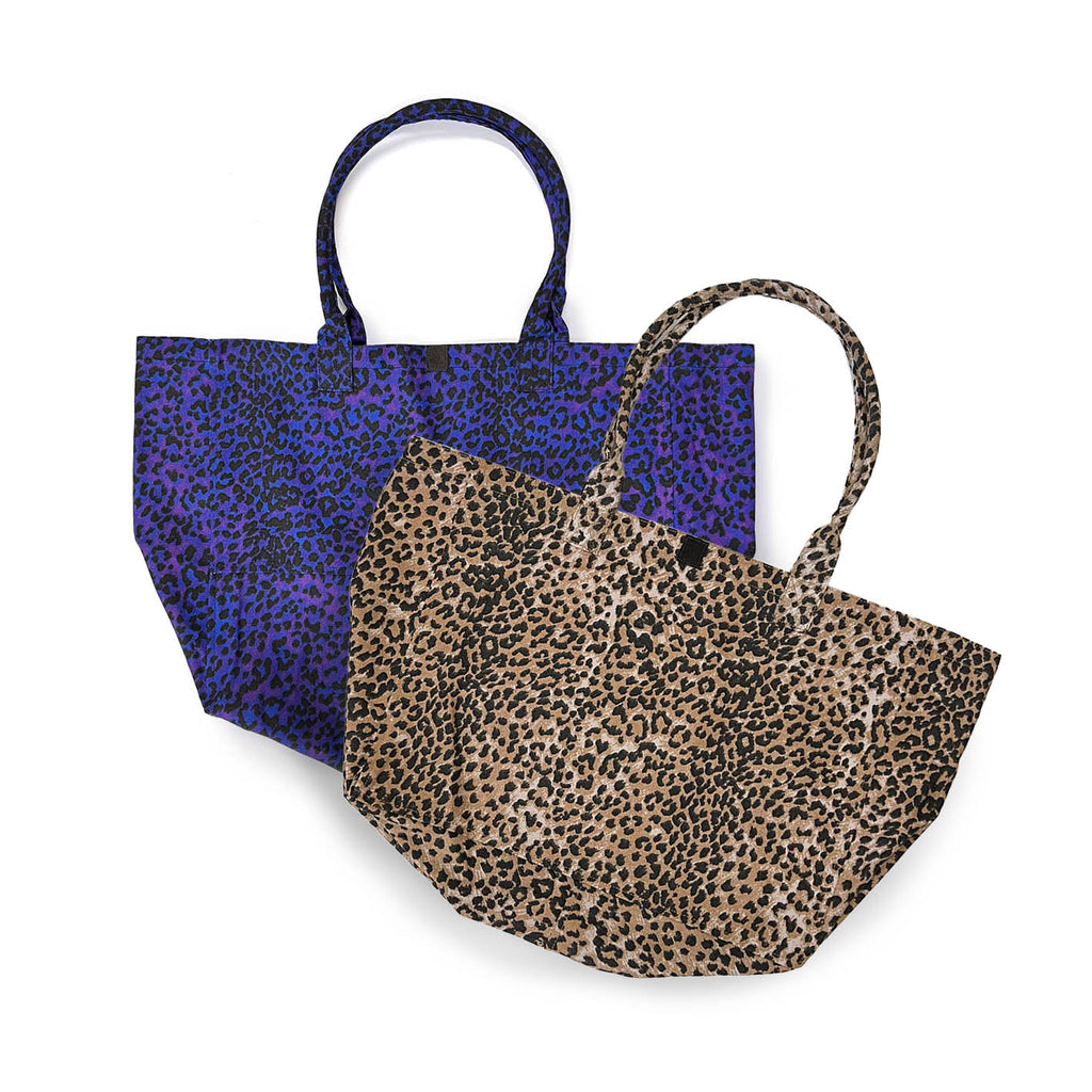 SHOPA CANVAS TOTE BAG / Large Grey Leopard Print