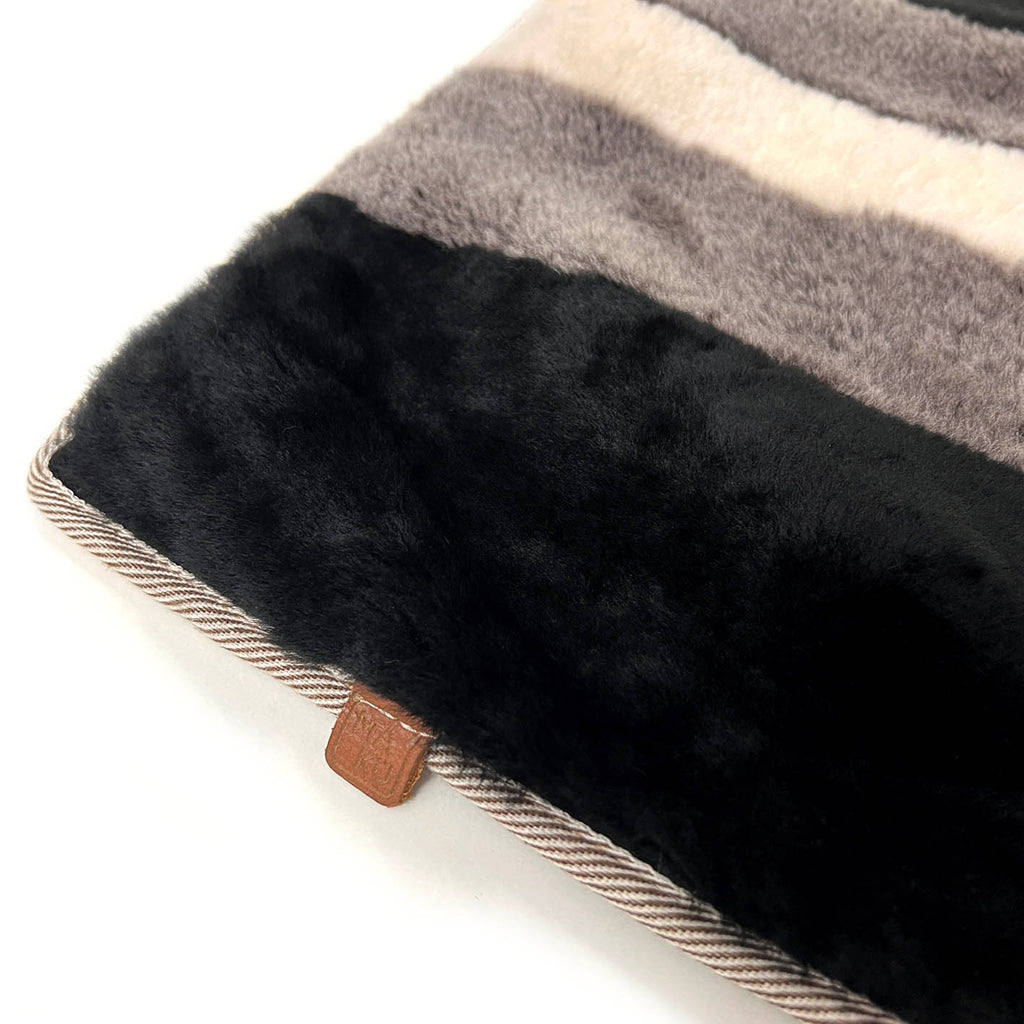 STRIPE CUSHION COVER / RECTANGLE Black + Grey