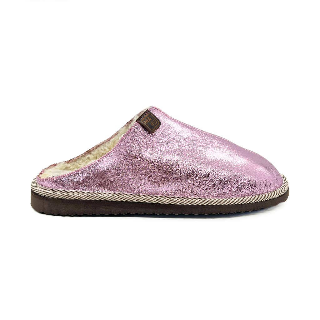 POLIN METALLIC CANDYFLOSS + NATURAL / Sheepskin slippers