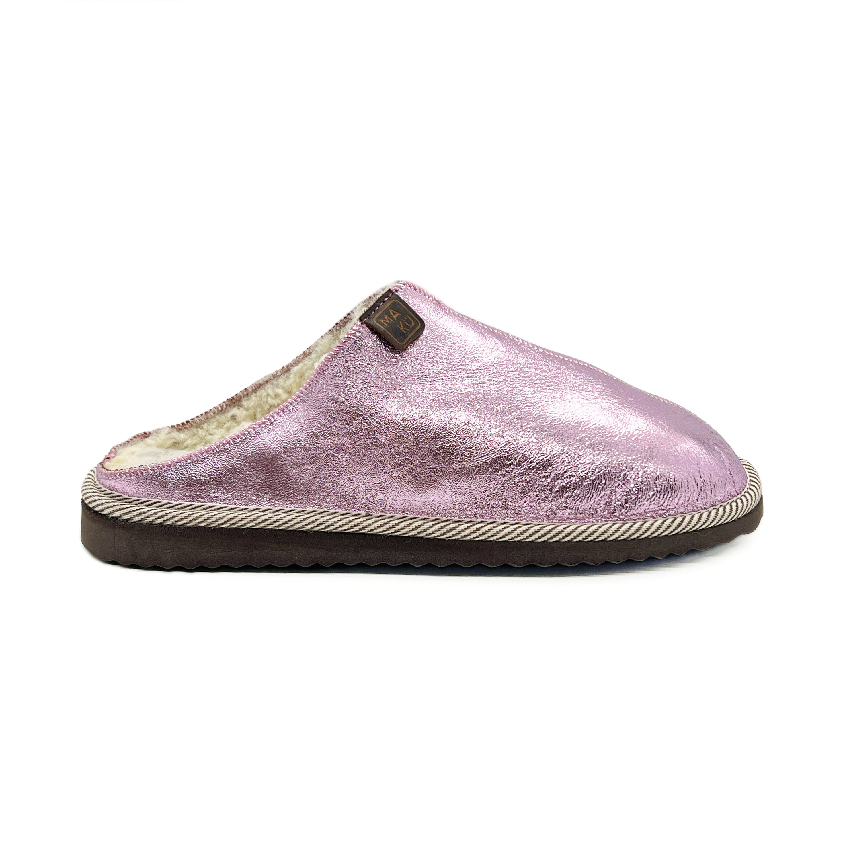 POLIN METALLIC CANDYFLOSS + NATURAL / Sheepskin slippers