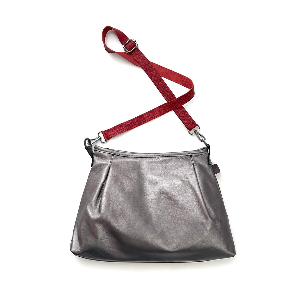 DISCO Pewter Leather / Cross-body bag
