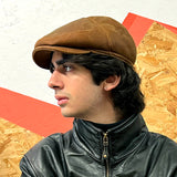 ESSY FLAT CAP / Warm Brown Sheepskin