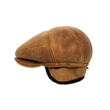 ESSY FLAT CAP / Warm Brown Sheepskin