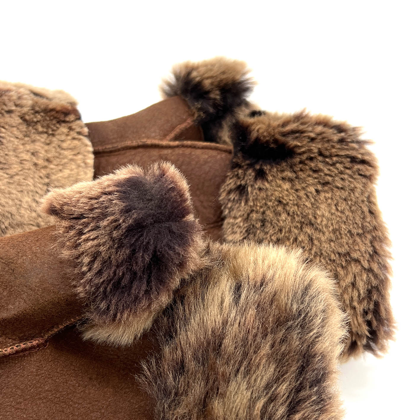FINGERLESS GLOVES / Brown + Variegated