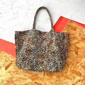 SHOPA CANVAS TOTE BAG / Large Biscuit Leopard