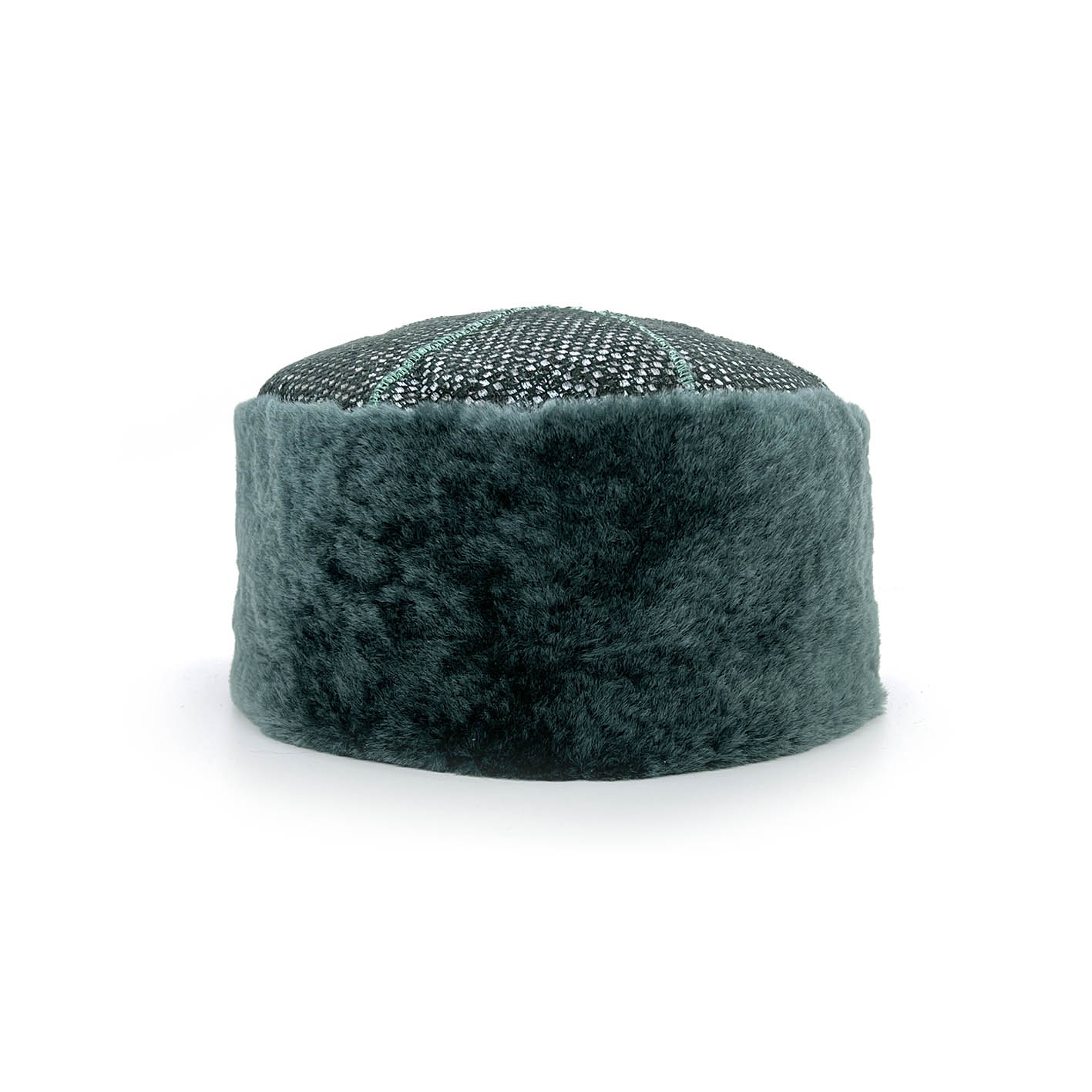 GAN REVERSIBLE HAT / Teal Check Sheepskin