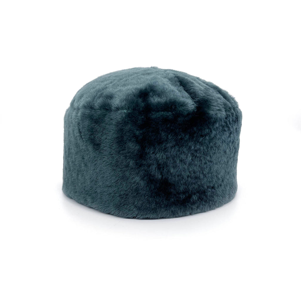 GAN REVERSIBLE HAT / Teal Check Sheepskin