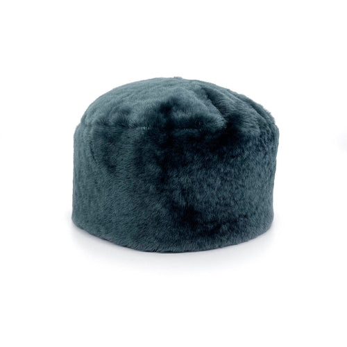 GAN REVERSIBLE HAT / Teal Check Sheepskin