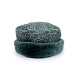 GAN REVERSIBLE HAT / Teal Check Sheepskin