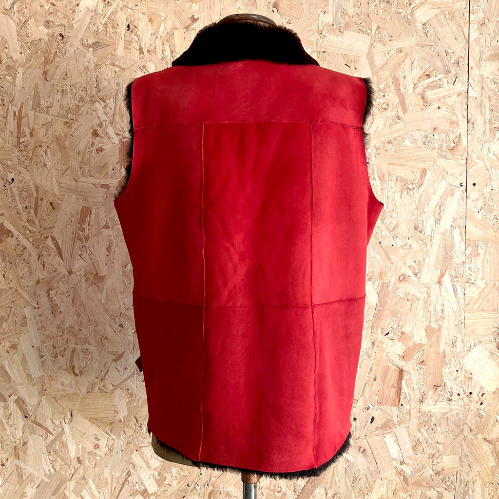 YELEK REVERSIBLE GILET / RED + CHESTNUT