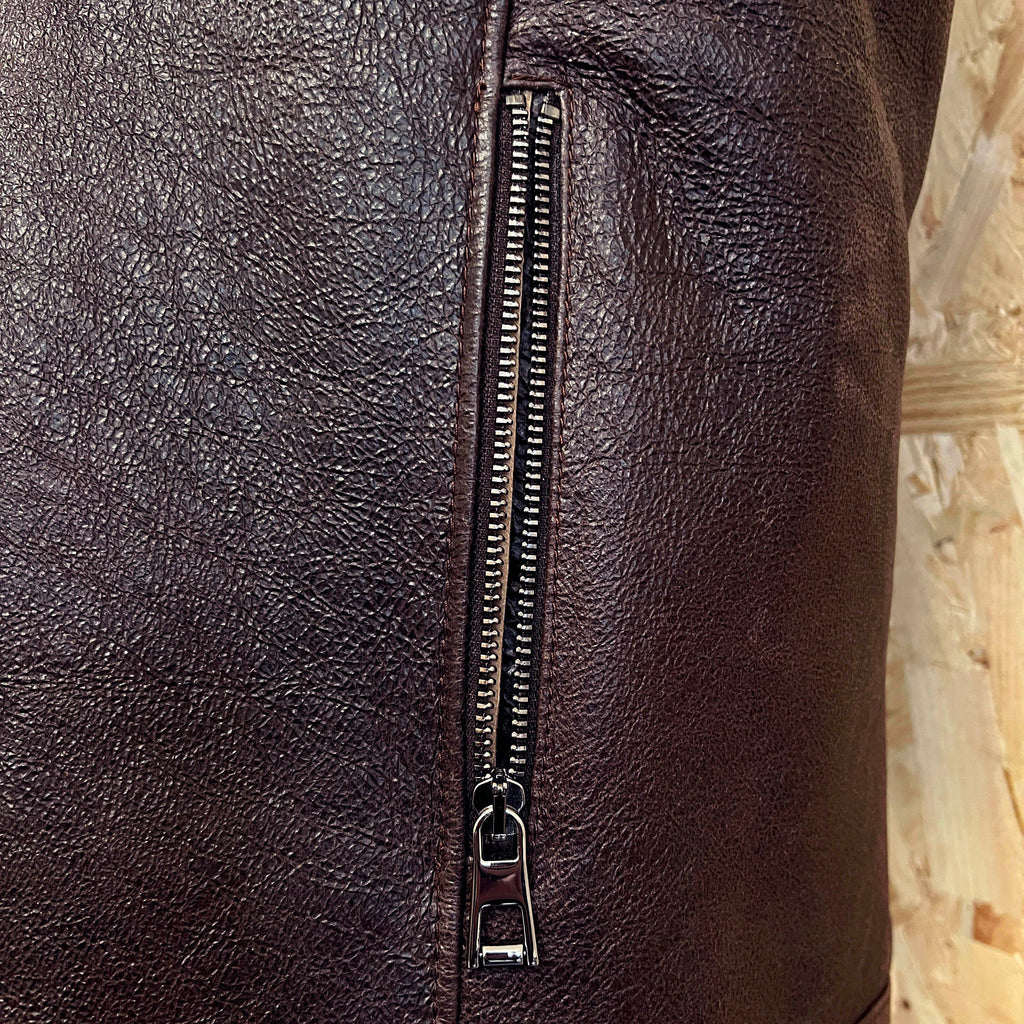 MEN'S GILET / PILOT BROWN TEXTURED