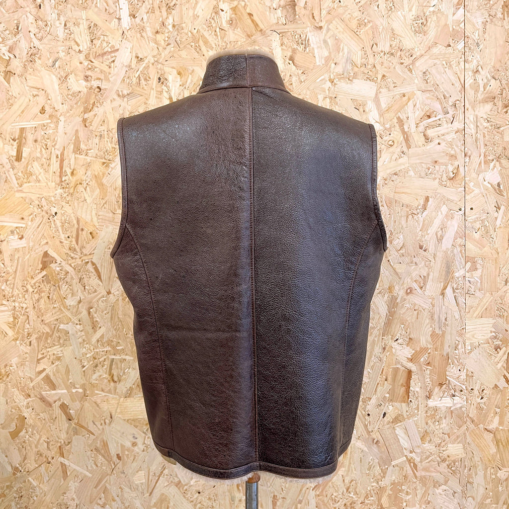 MEN'S GILET / PILOT BROWN TEXTURED