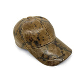PEAK CAP / Brown Snake Print Leather