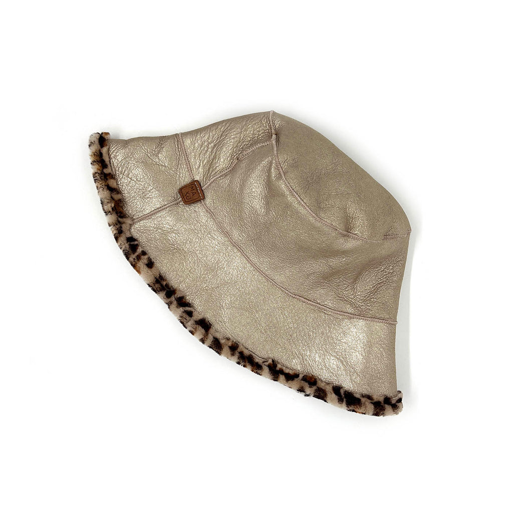 REVERSIBLE HAT / LEOPARD PRINT + GOLD