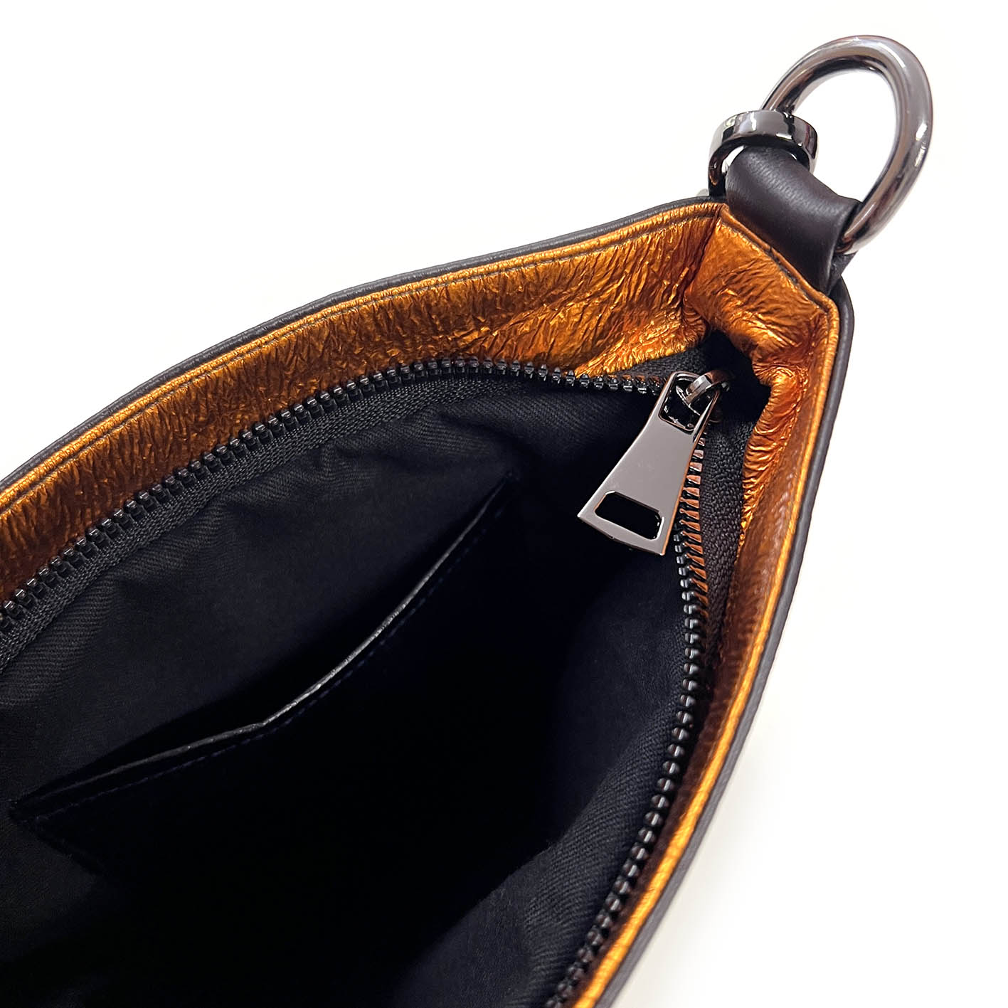 HOPI Black + Metallic Orange Leather / Cross-body bag