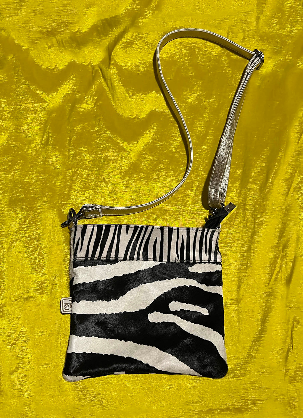 HOPI Double Zebra + Gold Leather / Cross-body bag