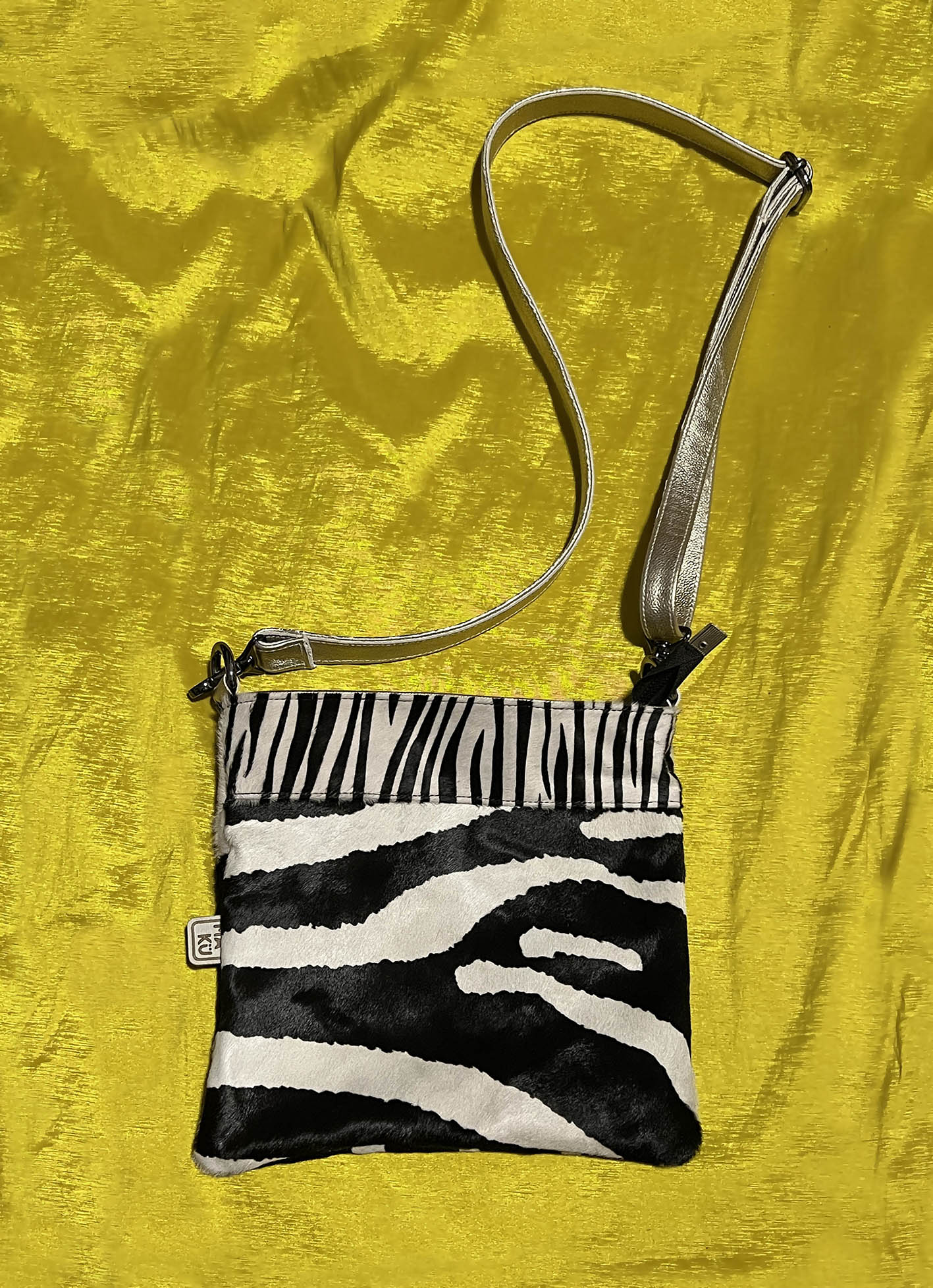 HOPI Double Zebra + Gold Leather / Cross-body bag