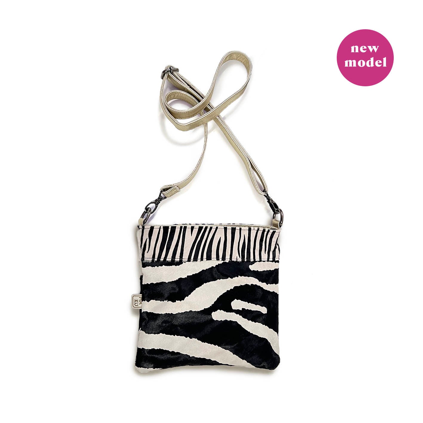 HOPI Double Zebra + Gold Leather / Cross-body bag