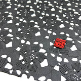 LEATHER LACE SCARF / Black Sheen