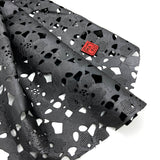 LEATHER LACE SCARF / Black Sheen