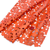 LEATHER LACE SCARF / Coral Red