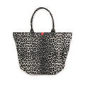 SHOPA CANVAS TOTE BAG / Large Grey Leopard Print