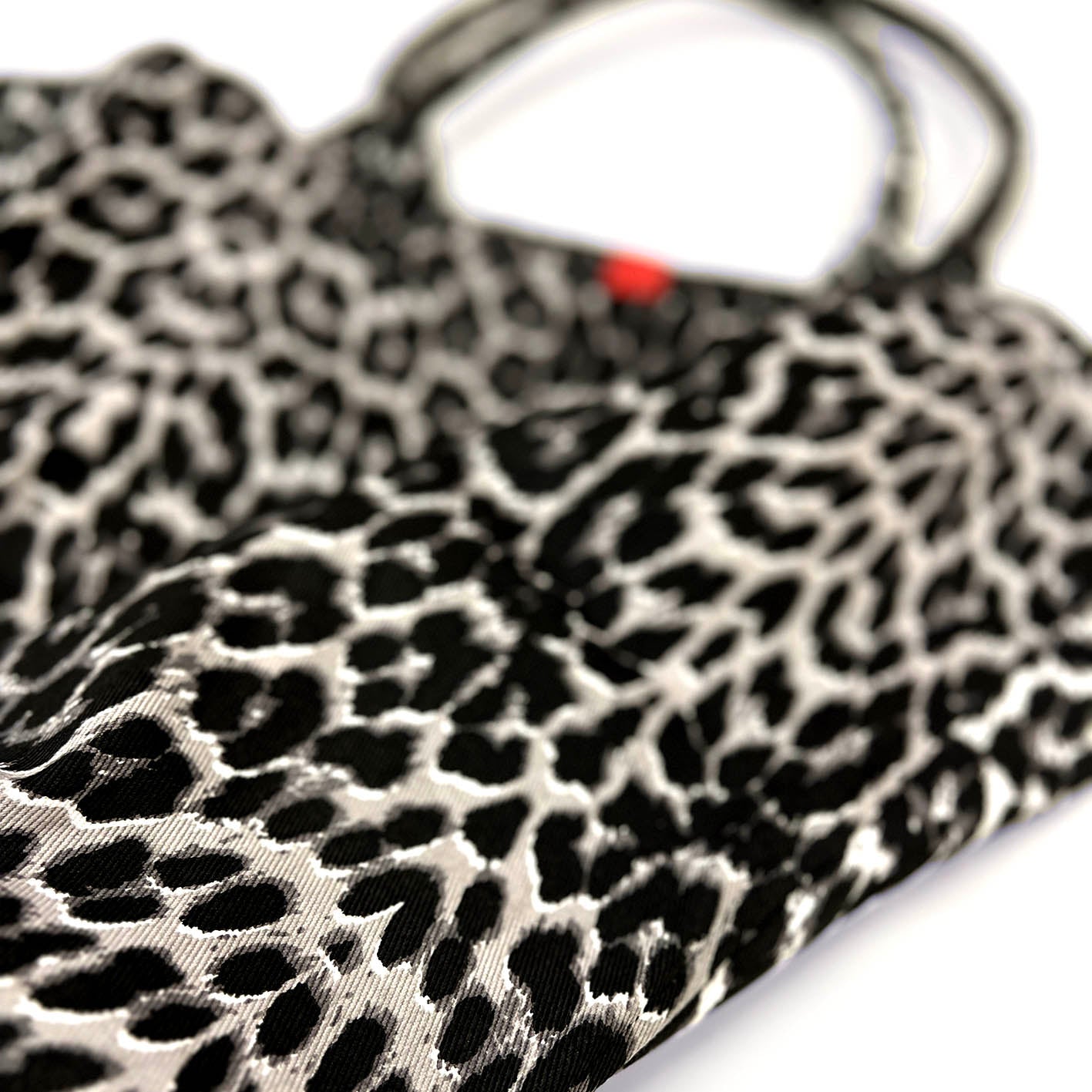 SHOPA CANVAS TOTE BAG / Large Grey Leopard Print