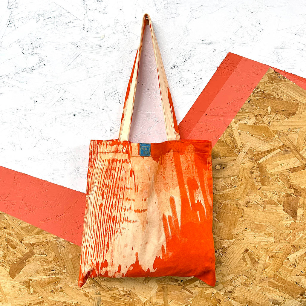 SHOPA CANVAS TOTE BAG / Square Red Ink