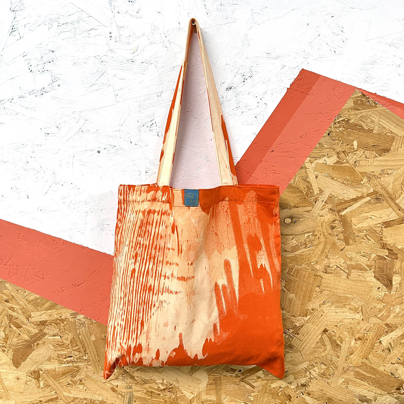 SHOPA CANVAS TOTE BAG / Square Red Ink