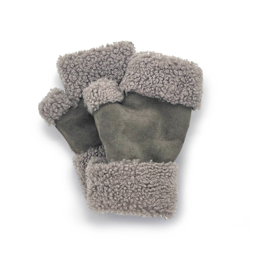 FINGERLESS GLOVES / Dove Grey Suede