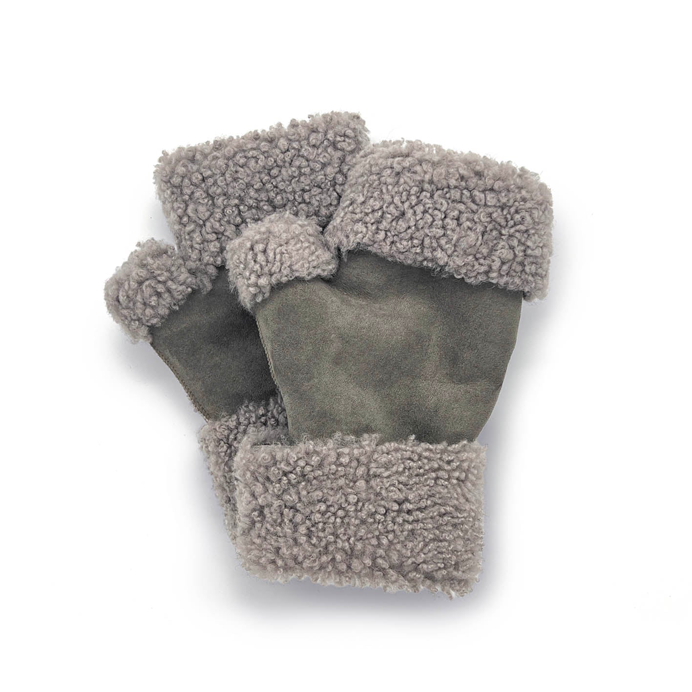 FINGERLESS GLOVES / Dove Grey Suede