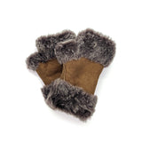 FINGERLESS GLOVES / Cappuccino Suede