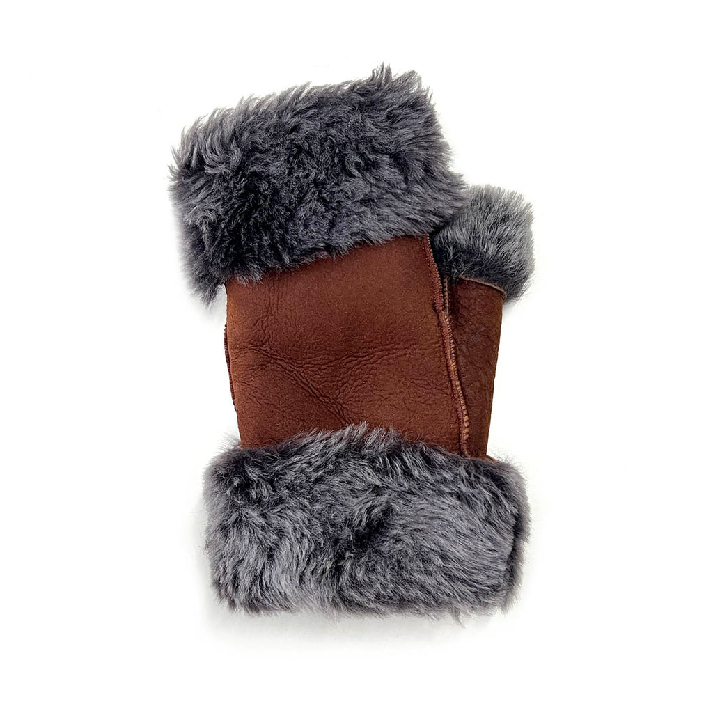 FINGERLESS GLOVES / Rust + Grey Variegated