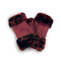 FINGERLESS GLOVES / Burgundy Leopard