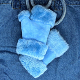 FINGERLESS GLOVES / Sky Blue Suede