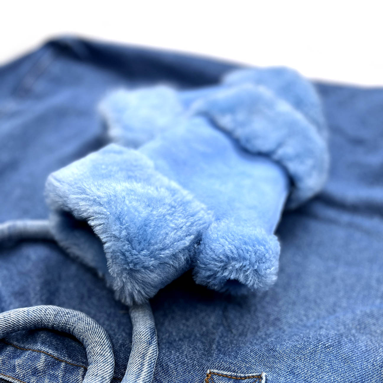 FINGERLESS GLOVES / Sky Blue Suede
